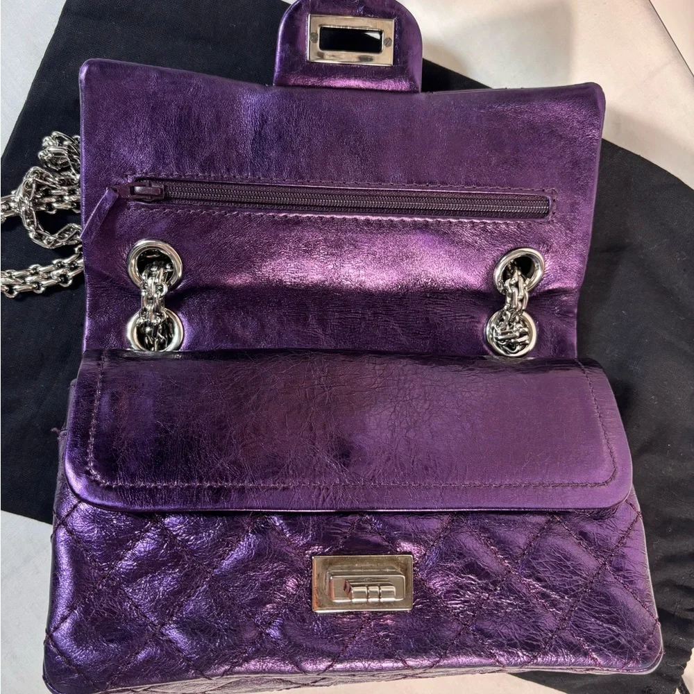 Chanel Metallic Purple Reissue Mini Double Flap - Picture 12 of 16